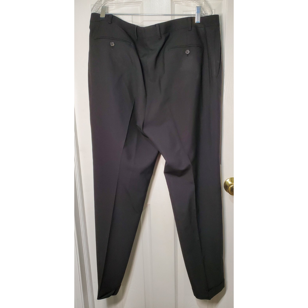 Lauren Ralph Lauren Men’s Dress Pants 38x32 Black Wool Blend Flat Front - Picture 8 of 11